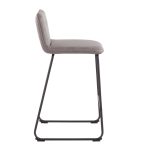 Casper Grey Faux Leather Black Metal Counter Stools (Set of 2)