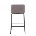 Casper Grey Faux Leather Black Metal Counter Stools (Set of 2)
