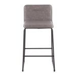 Casper Grey Faux Leather Black Metal Counter Stools (Set of 2)