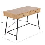 Casper Industrial Black Steel and Brown Wood Desk 23 Casper Industrial Black Steel and Brown Wood Desk