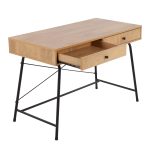Casper Industrial Black Steel and Brown Wood Desk 21 Casper Industrial Black Steel and Brown Wood Desk