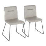 Casper Industrial Grey Faux Leather Black Metal Chair (Set of 2) 13 Casper Industrial Grey Faux Leather Black Metal Chair (Set of 2)