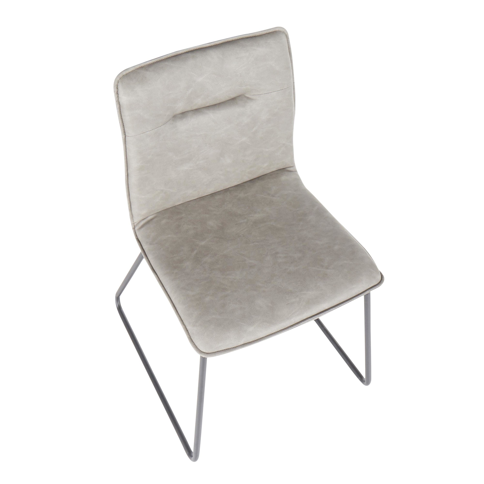 Casper Industrial Grey Faux Leather Black Metal Chair (Set of 2) 9 Casper Industrial Grey Faux Leather Black Metal Chair (Set of 2) - Image 9