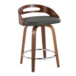 Cassis 24 Mid-Century Modern Grey Swivel Counter Stool (Set of 2) 13 Cassis 24 Mid-Century Modern Grey Swivel Counter Stool (Set of 2)