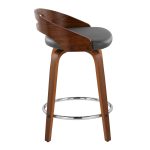 Cassis 24 Mid-Century Modern Grey Swivel Counter Stool (Set of 2) 14 Cassis 24 Mid-Century Modern Grey Swivel Counter Stool (Set of 2)