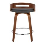 Cassis 24 Mid-Century Modern Grey Swivel Counter Stool (Set of 2) 16 Cassis 24 Mid-Century Modern Grey Swivel Counter Stool (Set of 2)