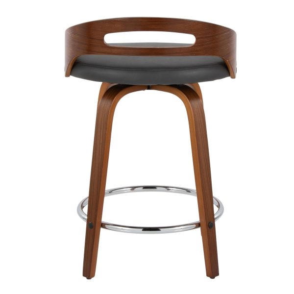 Cassis 24 Mid Century Modern Grey Swivel Counter Stool Set of 2 7
