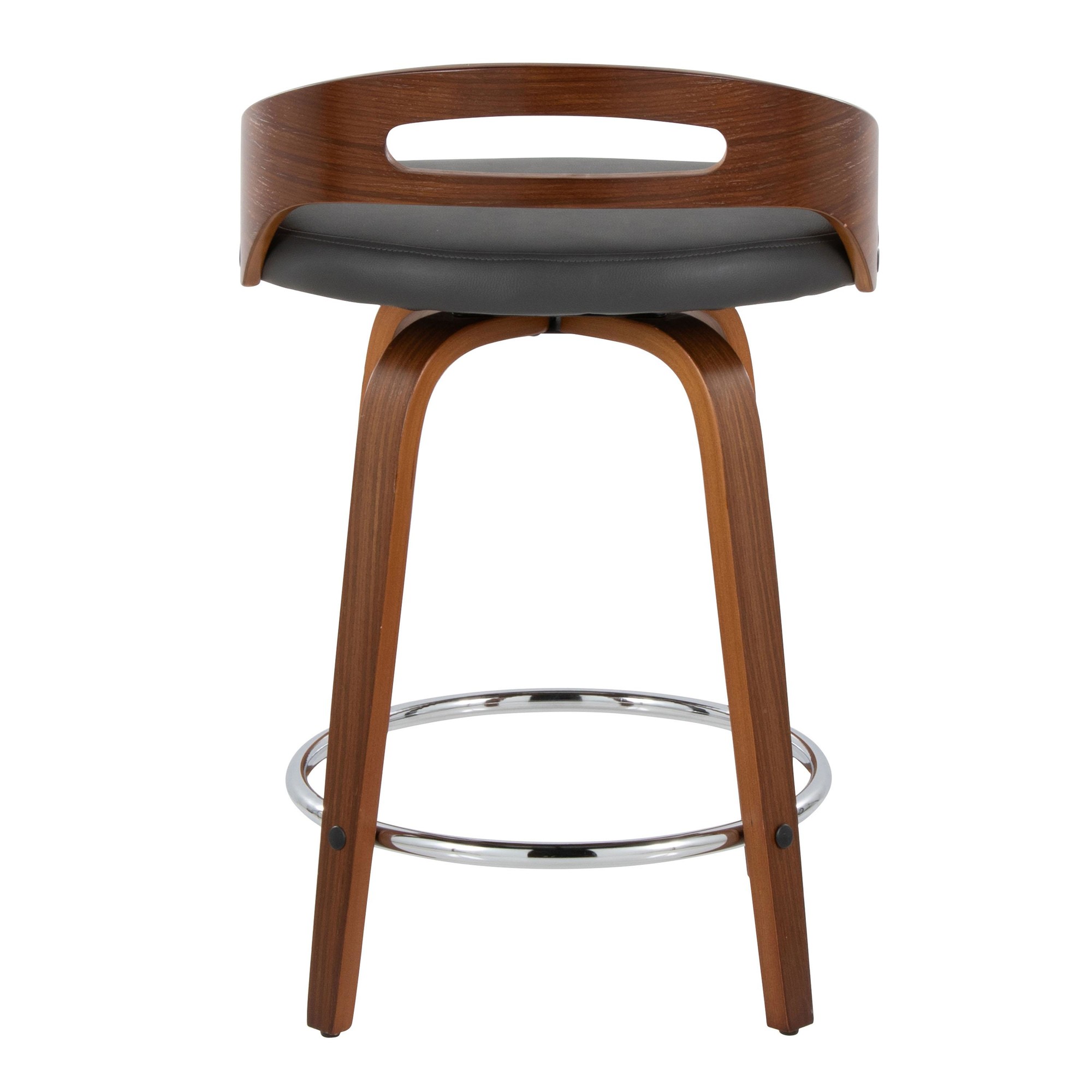 Cassis 24 Mid-Century Modern Grey Swivel Counter Stool (Set of 2) 7 Cassis 24 Mid-Century Modern Grey Swivel Counter Stool (Set of 2) - Image 7