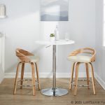 Cassis 24 Zebra Wood Cream Swivel Counter Stool (Set of 2)