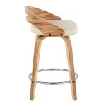 Cassis 24 Zebra Wood Cream Swivel Counter Stool (Set of 2)