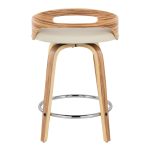 Cassis 24 Zebra Wood Cream Swivel Counter Stool (Set of 2)