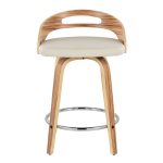Cassis 24 Zebra Wood Cream Swivel Counter Stool (Set of 2)