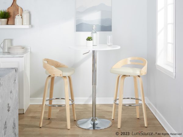 Cassis 30 Inch Cream Contemporary Swivel Barstool Set of 2 3