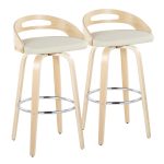 Cassis 30-Inch Cream Contemporary Swivel Barstool (Set of 2) 16 Cassis 30-Inch Cream Contemporary Swivel Barstool (Set of 2)