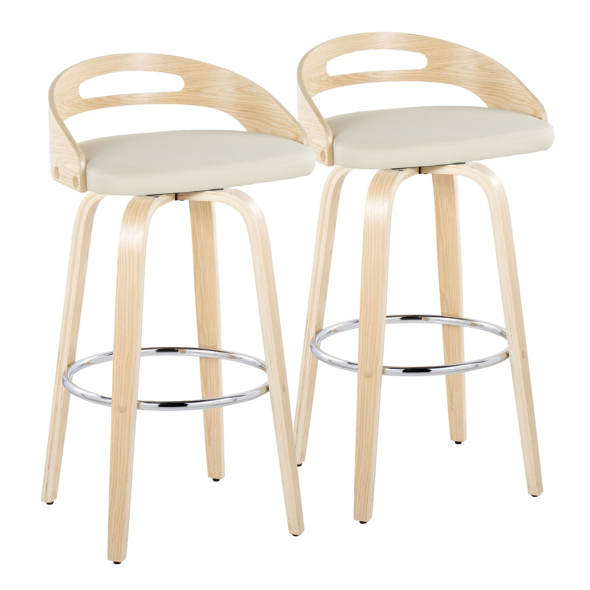 Cassis 30-Inch Cream Contemporary Swivel Barstool (Set of 2) 5 Cassis 30-Inch Cream Contemporary Swivel Barstool (Set of 2) - Image 5