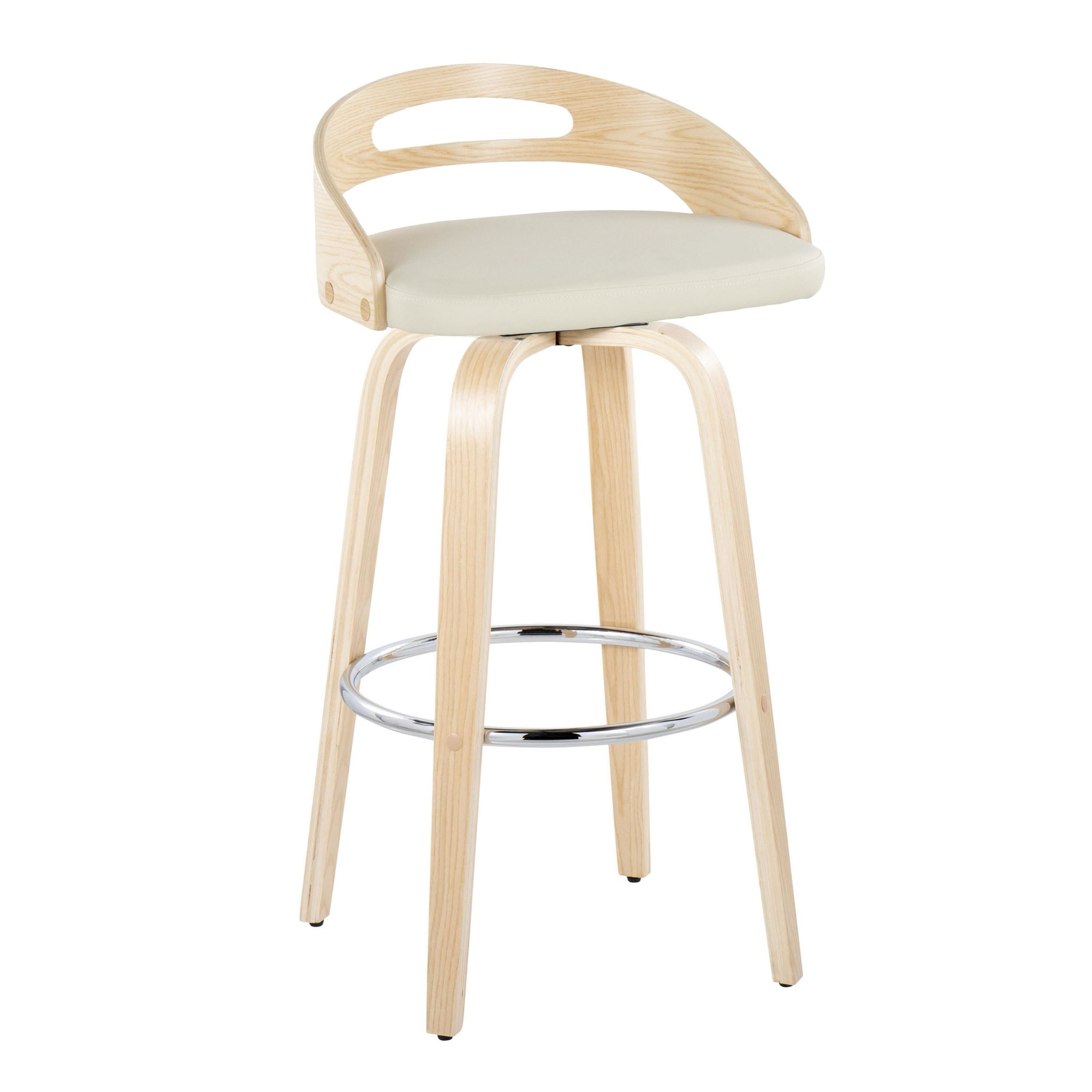 Cassis 30-Inch Cream Contemporary Swivel Barstool (Set of 2) 6 Cassis 30-Inch Cream Contemporary Swivel Barstool (Set of 2) - Image 6