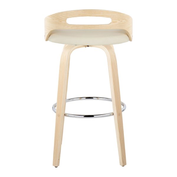 Cassis 30 Inch Cream Contemporary Swivel Barstool Set of 2 8