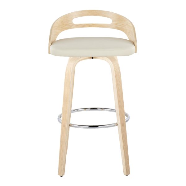 Cassis 30 Inch Cream Contemporary Swivel Barstool Set of 2 9