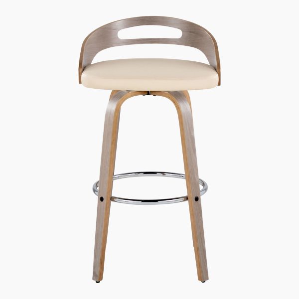 Cassis 30 Inch Cream Mid Century Modern Barstool Set of 2 5
