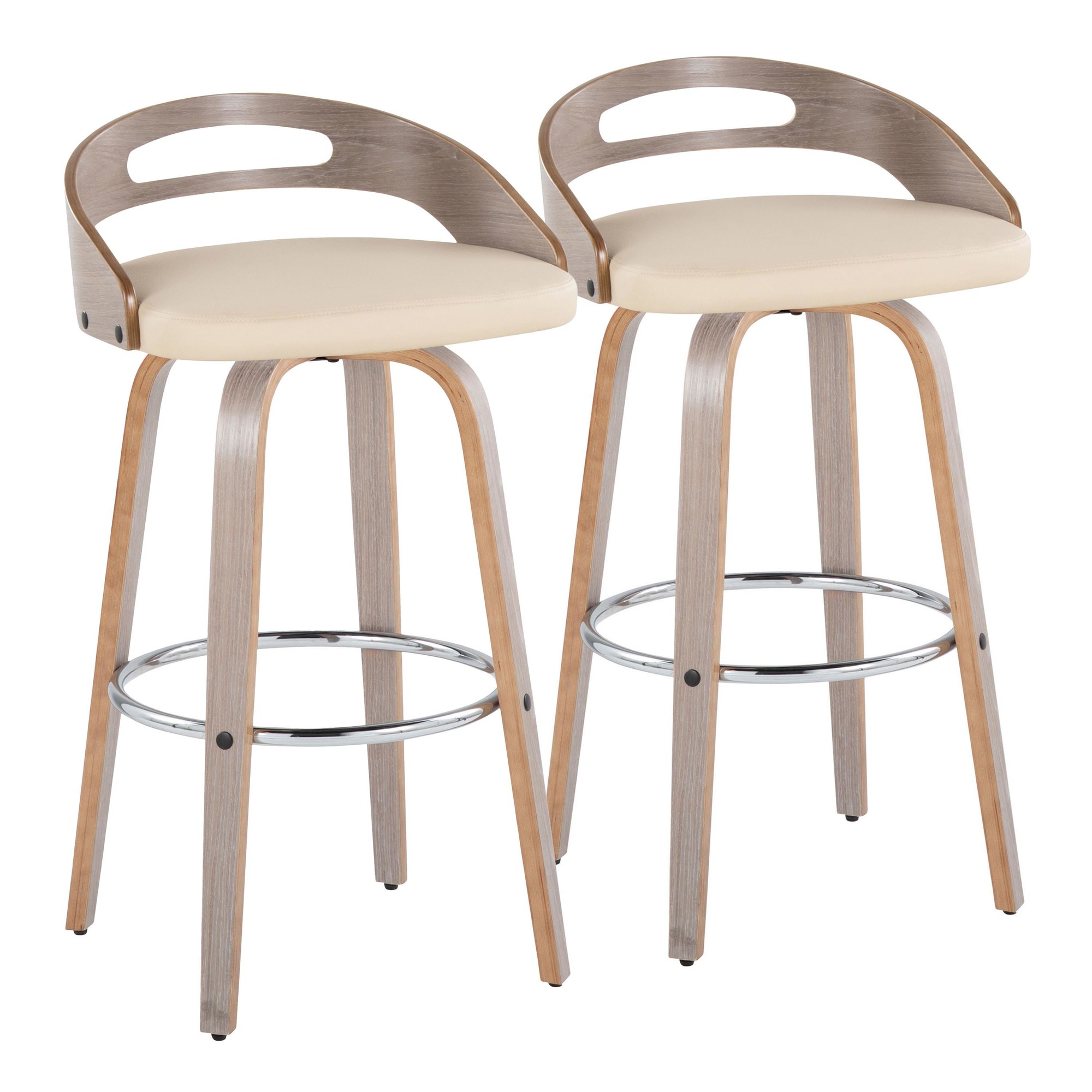 Cassis 30-Inch Cream Mid-Century Modern Barstool (Set of 2) 1 Cassis 30-Inch Cream Mid-Century Modern Barstool (Set of 2)