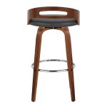 Cassis 30 Mid-Century Modern Barstool Walnut and Grey (Set of 2)