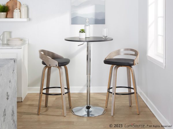 Cassis 30 Mid Century Modern Swivel Barstool Light Grey Set of 2 2
