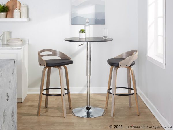 Cassis 30 Mid Century Modern Swivel Barstool Light Grey Set of 2 3