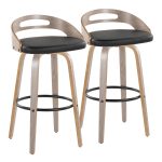 Cassis 30 Mid-Century Modern Swivel Barstool Light Grey (Set of 2) 16 Cassis 30 Mid-Century Modern Swivel Barstool Light Grey (Set of 2)