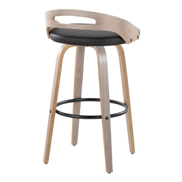 Cassis 30 Mid Century Modern Swivel Barstool Light Grey Set of 2 7