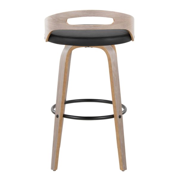Cassis 30 Mid Century Modern Swivel Barstool Light Grey Set of 2 8