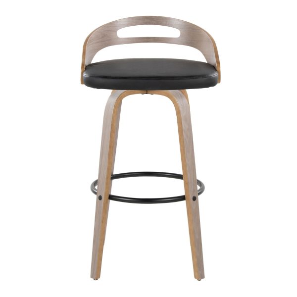 Cassis 30 Mid Century Modern Swivel Barstool Light Grey Set of 2 9