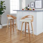 Cassis 30 Zebra Wood Cream Faux Leather Barstool (Set of 2) 13 Cassis 30 Zebra Wood Cream Faux Leather Barstool (Set of 2)