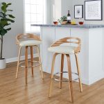 Cassis 30 Zebra Wood Cream Faux Leather Barstool (Set of 2) 12 Cassis 30 Zebra Wood Cream Faux Leather Barstool (Set of 2)