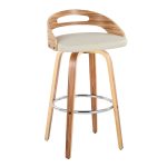 Cassis 30 Zebra Wood Cream Faux Leather Barstool (Set of 2) 17 Cassis 30 Zebra Wood Cream Faux Leather Barstool (Set of 2)