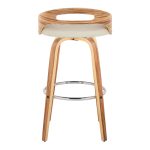 Cassis 30 Zebra Wood Cream Faux Leather Barstool (Set of 2) 20 Cassis 30 Zebra Wood Cream Faux Leather Barstool (Set of 2)