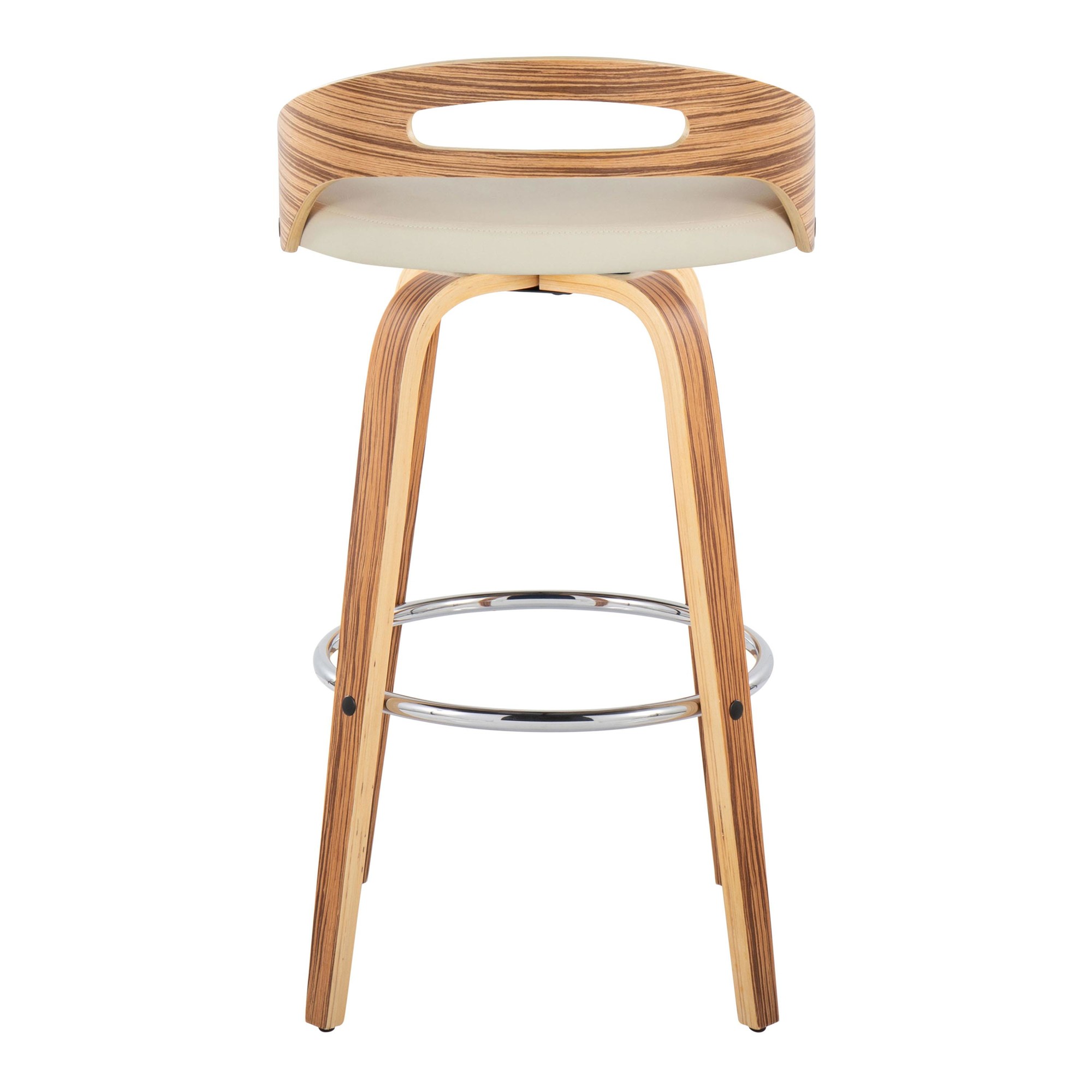 Cassis 30 Zebra Wood Cream Faux Leather Barstool (Set of 2) 9 Cassis 30 Zebra Wood Cream Faux Leather Barstool (Set of 2) - Image 9
