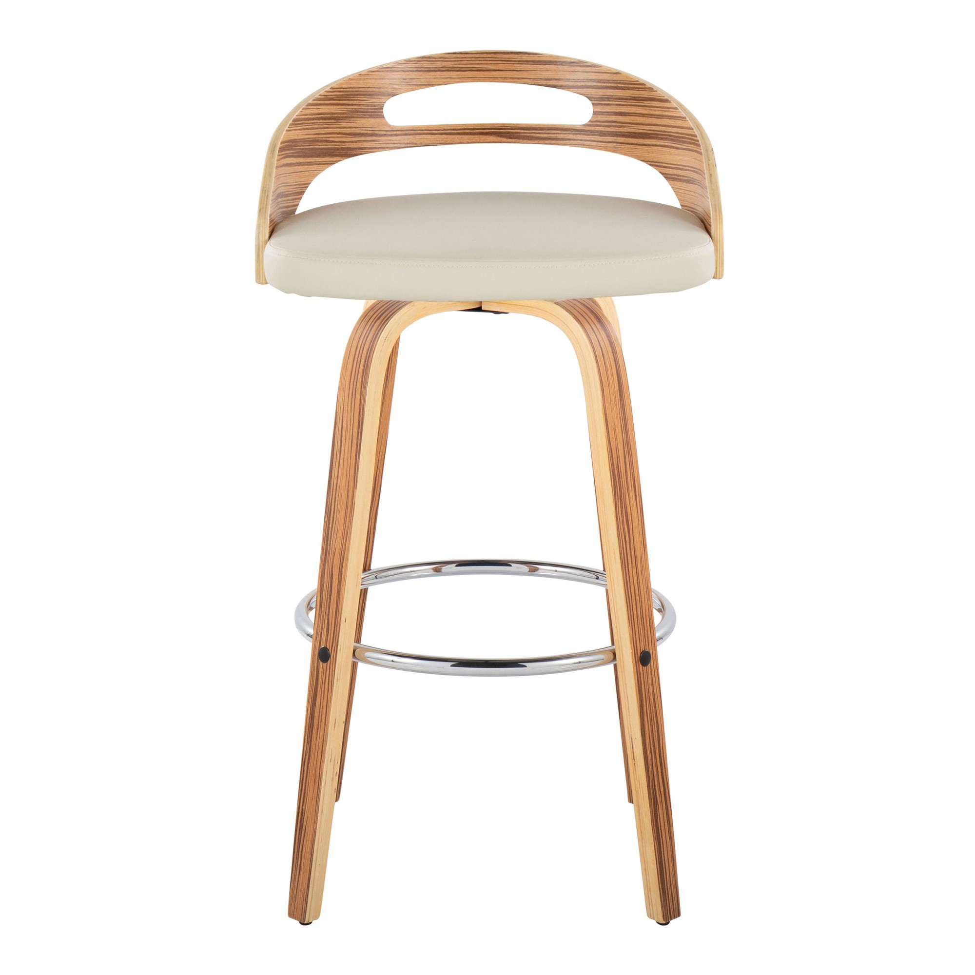 Cassis 30 Zebra Wood Cream Faux Leather Barstool (Set of 2) 10 Cassis 30 Zebra Wood Cream Faux Leather Barstool (Set of 2) - Image 10