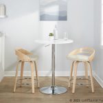 Cassis Cream Faux Leather Mid-Century Modern 24-Inch Counter Stools (Set of 2) 10 Cassis Cream Faux Leather Mid-Century Modern 24-Inch Counter Stools (Set of 2)