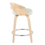Cassis Cream Faux Leather Mid-Century Modern 24-Inch Counter Stools (Set of 2) 14 Cassis Cream Faux Leather Mid-Century Modern 24-Inch Counter Stools (Set of 2)