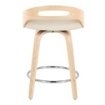 Cassis Cream Faux Leather Mid-Century Modern 24-Inch Counter Stools (Set of 2) 16 Cassis Cream Faux Leather Mid-Century Modern 24-Inch Counter Stools (Set of 2)