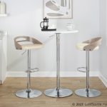 Cassis Cream Faux Leather Mid-Century Modern Barstools (Set of 2)