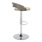 Cassis Cream Faux Leather Mid-Century Modern Barstools (Set of 2)