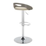 Cassis Cream Faux Leather Mid-Century Modern Barstools (Set of 2)