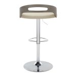 Cassis Cream Faux Leather Mid-Century Modern Barstools (Set of 2)