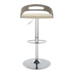 Cassis Cream Faux Leather Mid-Century Modern Barstools (Set of 2)
