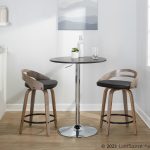 Cassis Light Grey Wood Black Faux Leather Swivel Counter Stools (Set of 2) 11 Cassis Light Grey Wood Black Faux Leather Swivel Counter Stools (Set of 2)