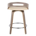 Cassis Light Grey Wood Cream Swivel Counter Stools (Set of 2) 16 Cassis Light Grey Wood Cream Swivel Counter Stools (Set of 2)
