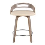 Cassis Light Grey Wood Cream Swivel Counter Stools (Set of 2) 17 Cassis Light Grey Wood Cream Swivel Counter Stools (Set of 2)