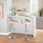 Cassis Mid-Century Modern Adjustable Swivel Barstool Chrome Zebra Cream (Set of 2) 16 Cassis Mid-Century Modern Adjustable Swivel Barstool Chrome Zebra Cream (Set of 2)