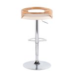 Cassis Mid-Century Modern Adjustable Swivel Barstool Chrome Zebra Cream (Set of 2) 23 Cassis Mid-Century Modern Adjustable Swivel Barstool Chrome Zebra Cream (Set of 2)